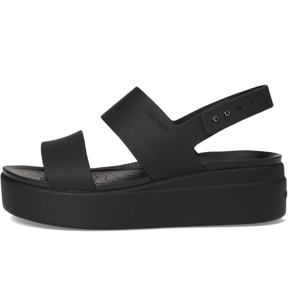 CROCS Shoes - CROCS Women’s Black Platform Dual-Band Slingback Sandal